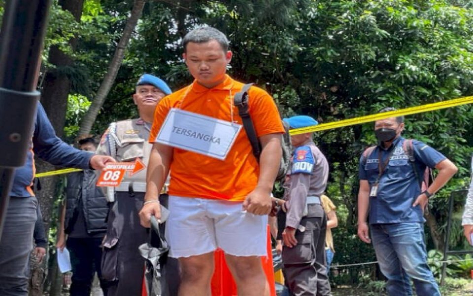 Polisi Gelar Rekonstruksi Kasus Bripda HS Bunuh Sopir Taksi