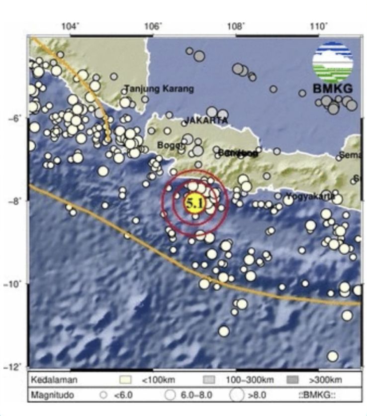 Gempa M 5,1 Guncang Sukabumi