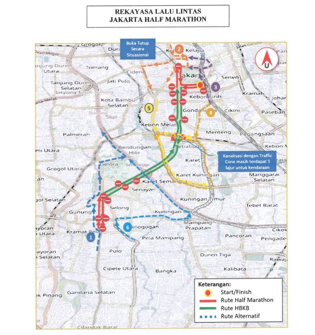 Ini Rekayasa Lalin Saat Pelaksanaan Jakarta Half Marathon