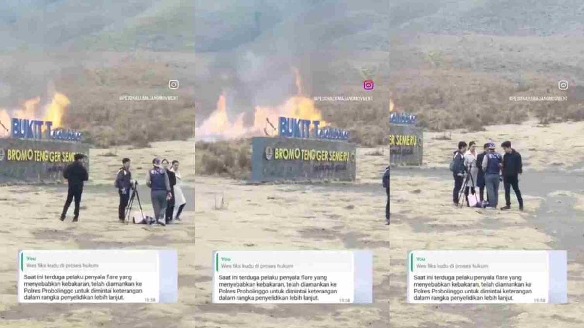 Kebakaran di Gunung Bromo Dipicu Flare Foto Prewedding
