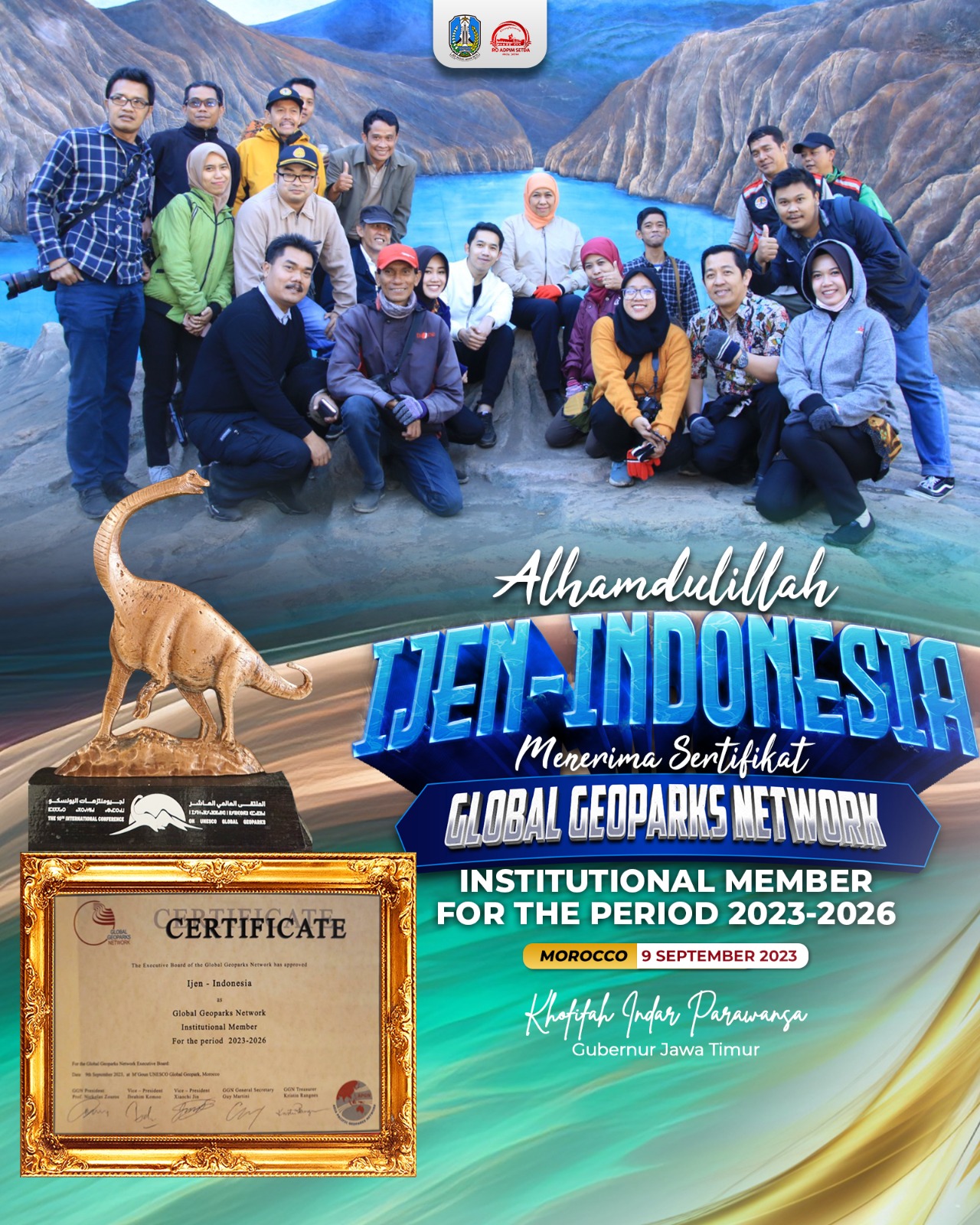 Geopark Ijen Dikukuhkan UNESCO Global Geopark, Khofifah: Kekayaan Alam Jatim Mendunia