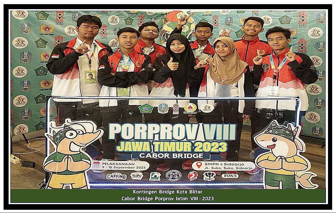 Nomor Pasangan Putri Cabor Bridge Porprov Jatim VIII-2023: Kota Blitar Emas, Surabaya Perak, Kabupaten Blitar dan Jember Perunggu
