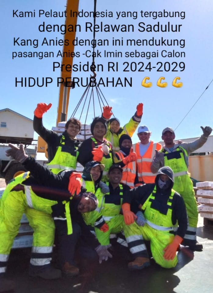 Dari Montevideo-Uruguay, Pelaut Indonesia Asal Jateng di Kapal Ikan Spanyol Deklarasikan Dukungan bagi AMIN