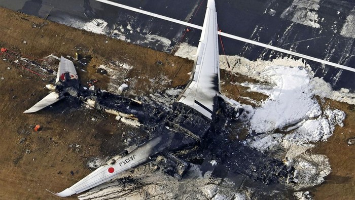 Begini Kondisi Japan Airlines Usai Terbakar Hebat di Haneda Tokyo