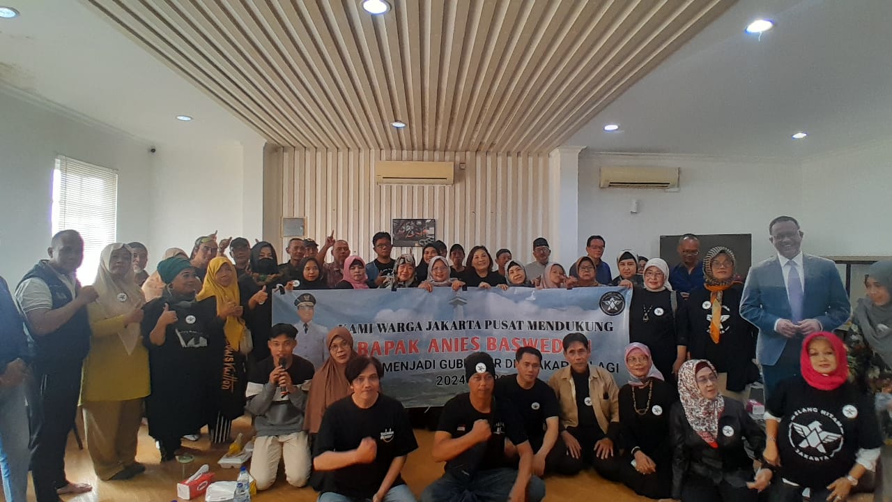 Deklarasi Satgas Elang Hitam Jakarta Pusat Bersama Warga Kota Jakarta Pusat Dukung Anies Baswedan Gubernur 2024-2029