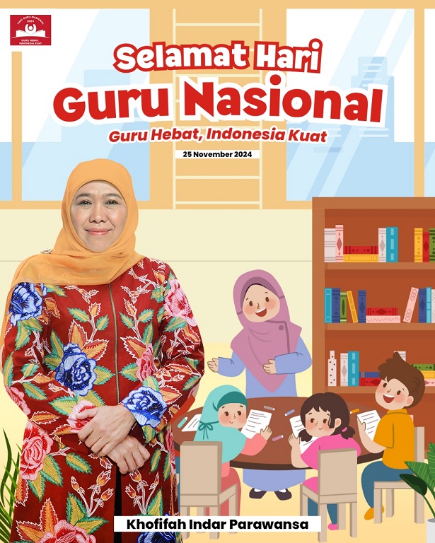 Hari Guru Nasional 2024, Khofifah Dorong Guru Terus Belajar dan Adaptasi Hadapi Perubahan Zaman