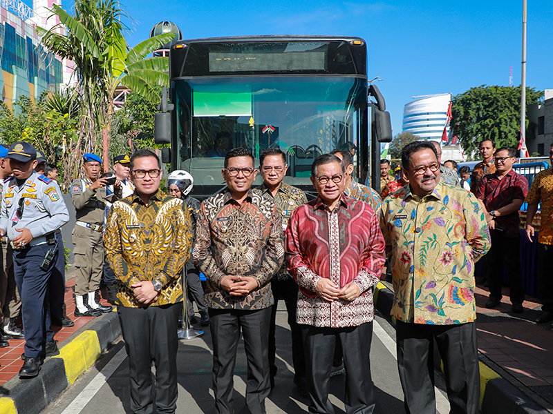 Pramono-Rano Luncurkan Rute Baru Transjabodetabek Blok M-Alam Sutera
