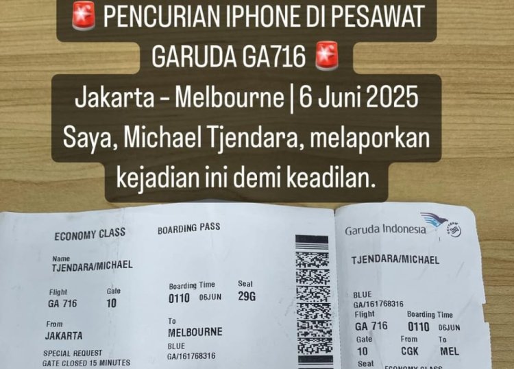 Kronologi HP Penumpang Hilang di Kabin Garuda