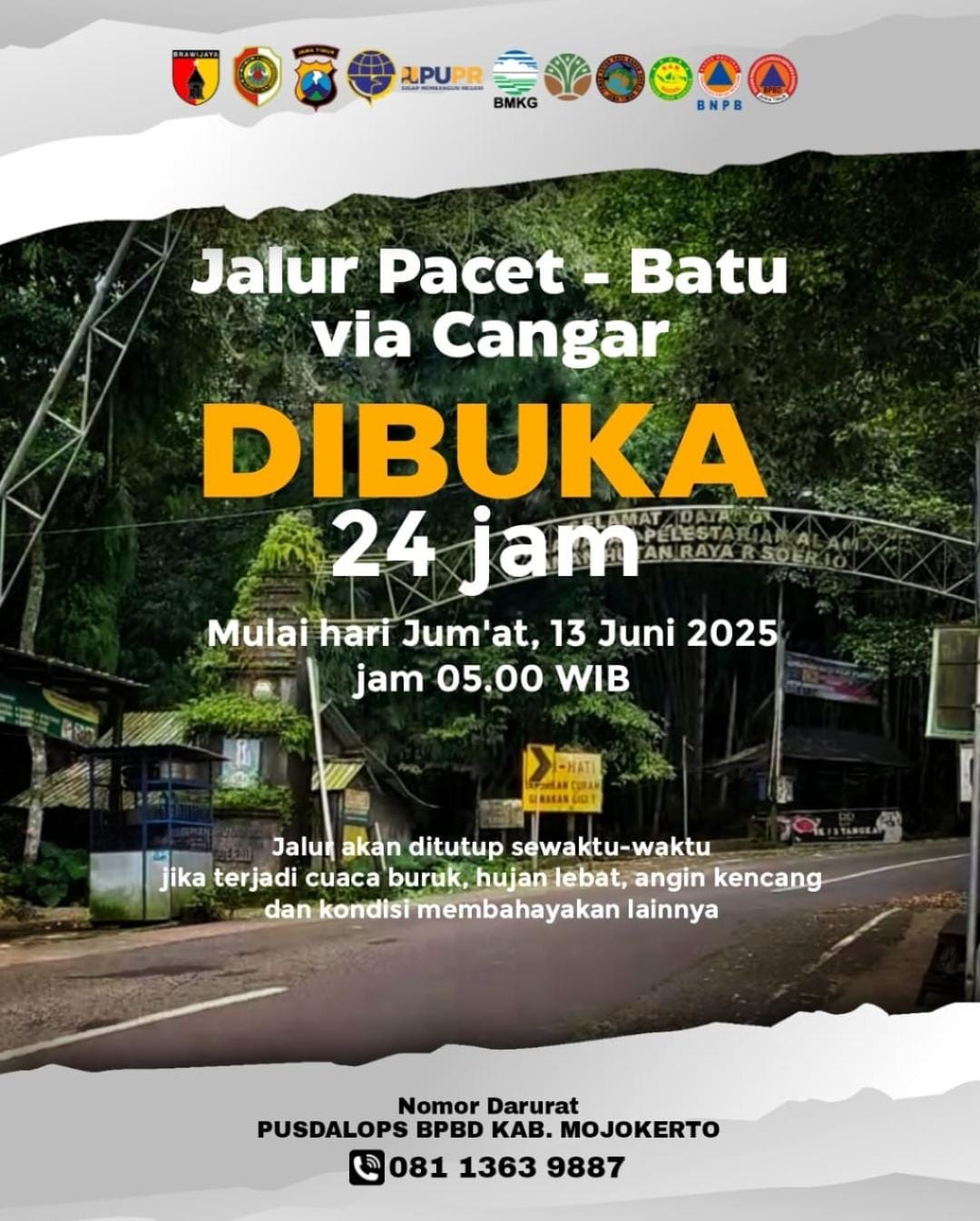 Perbaikan Pasca Longsor 100 Persen, Gubernur Khofifah Pastikan Jalur Pacet Cangar Aman Dibuka 24 Jam