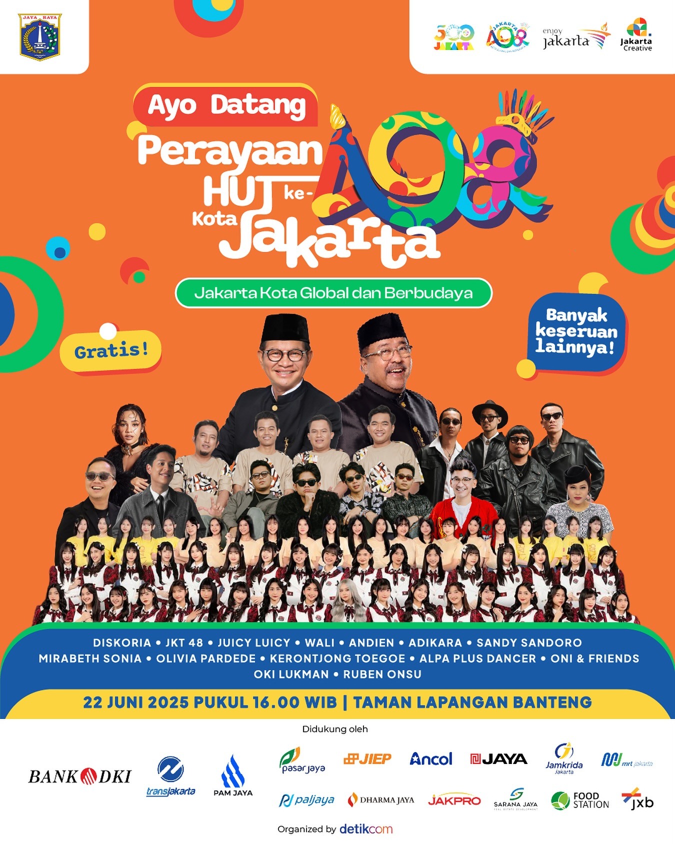Juicy Luicy, JKT48, dan Wali Siap Guncang Malam Puncak HUT Jakarta di Lapangan Banteng
