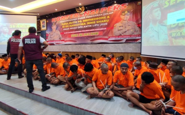 Jaringan Narkoba Internasional Terbongkar di Makassar, 107 Orang Diamankan