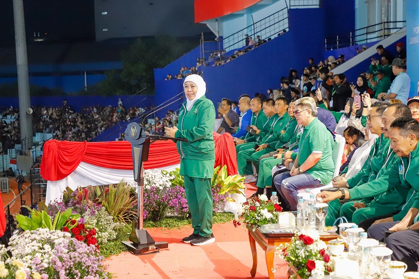 Porprov IX Jatim Resmi Dibuka, Gubernur Khofifah Ajak Atlet Tunjukkan Performa Terbaik, Semangat Juang Tinggi dan Sportivitas