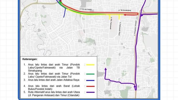 Dishub DKI Uji Coba Rekayasa Lalin di Jalan TB Simatupang