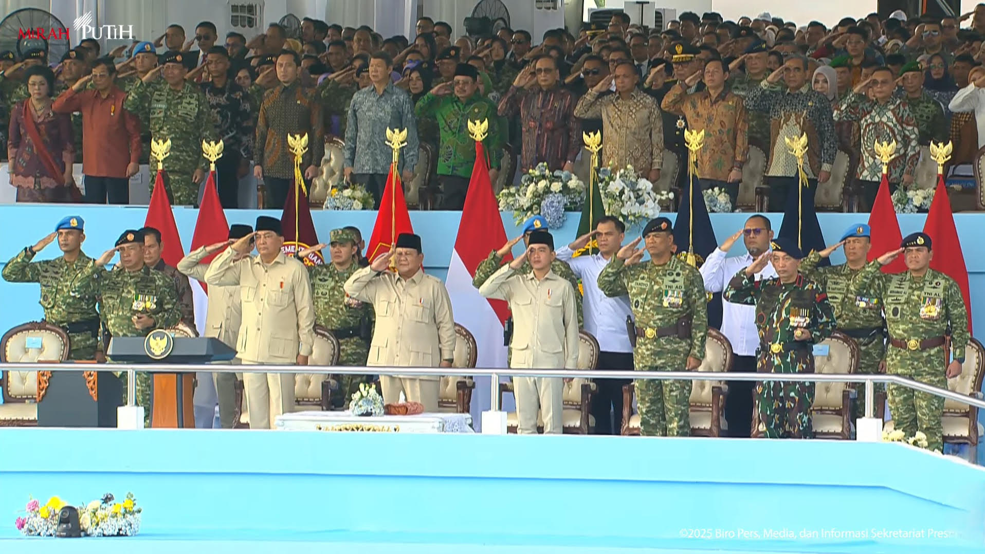 Presiden Prabowo Pimpin Upacara Peringatan HUT ke-80 TNI di Monas
