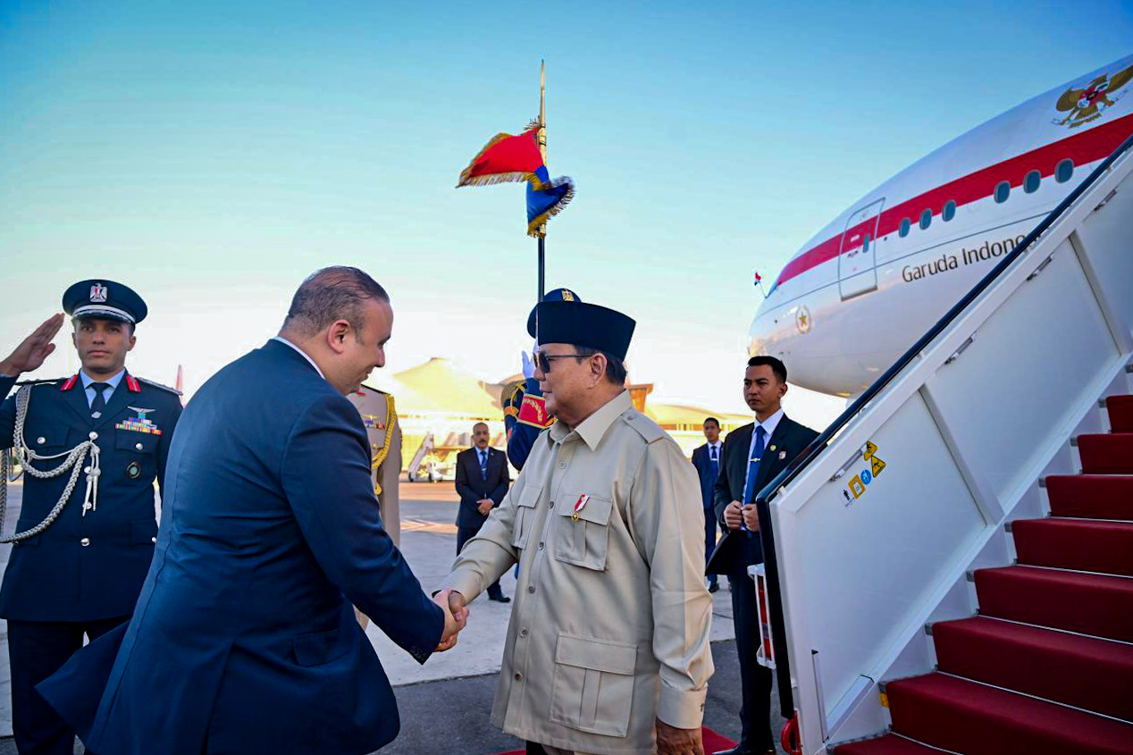 Tiba di Mesir, Presiden Prabowo Hadiri KTT Perdamaian Sharm El-Sheikh