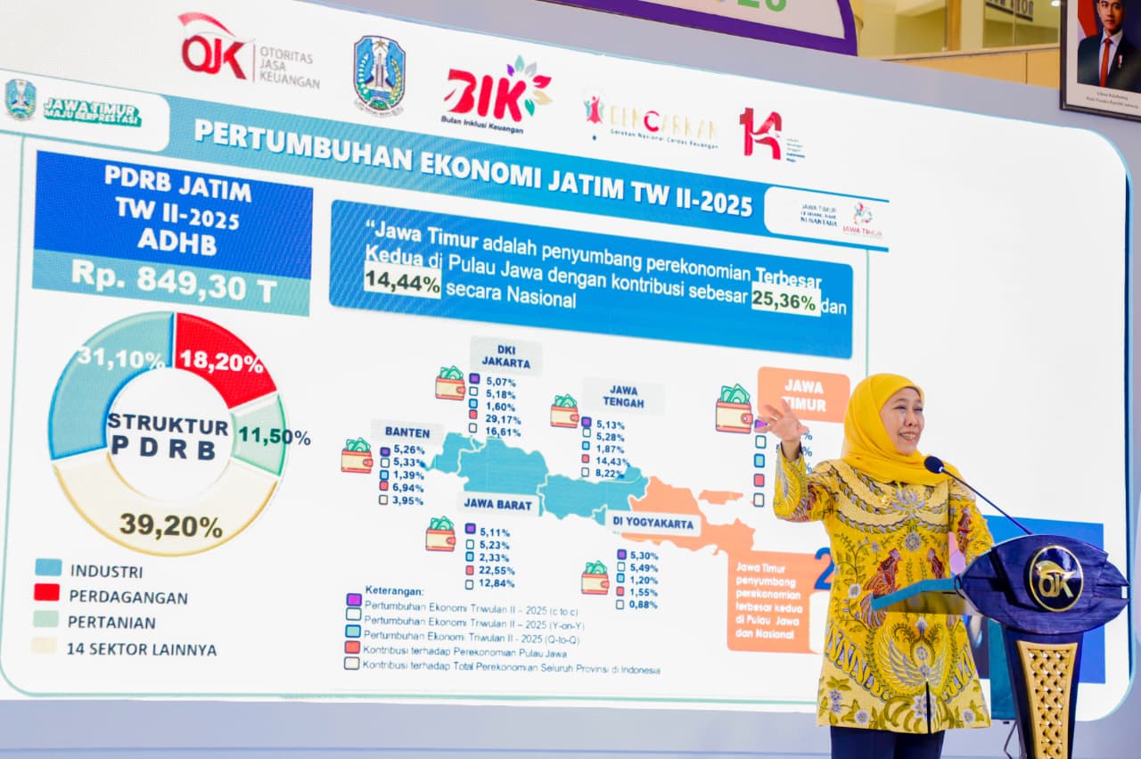 Gubernur Khofifah Hadiri Puncak Bulan Inklusi Keuangan FinExpo 2025, Dorong Perluasan Inklusi Keuangan Mudahkan Akses Pembiayaan Mudah dan Aman