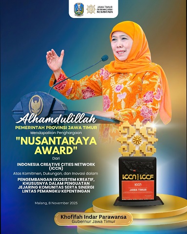 Pemprov Jatim Raih Penghargaan Nusantaraya Award di ICCF 2025, Gubernur Khofifah: Alhamdulillah Jatim Ekspor Produk Ekotif Terbesar di Indonesia