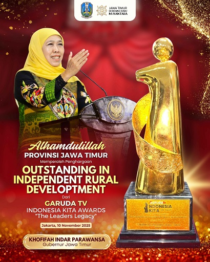 Pemprov Jatim Terima Penghargaan Indonesia Kita Awards, Gubernur Khofifah: Dongkrak Ekonomi Jatim Melalui Desa Mandiri dan KDKMP