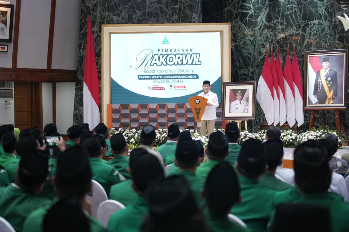 Buka Rakorwil PW GP Ansor DKI Jakarta, Gubernur Pramono: Perkuat Kerukunan Antarumat Beragama