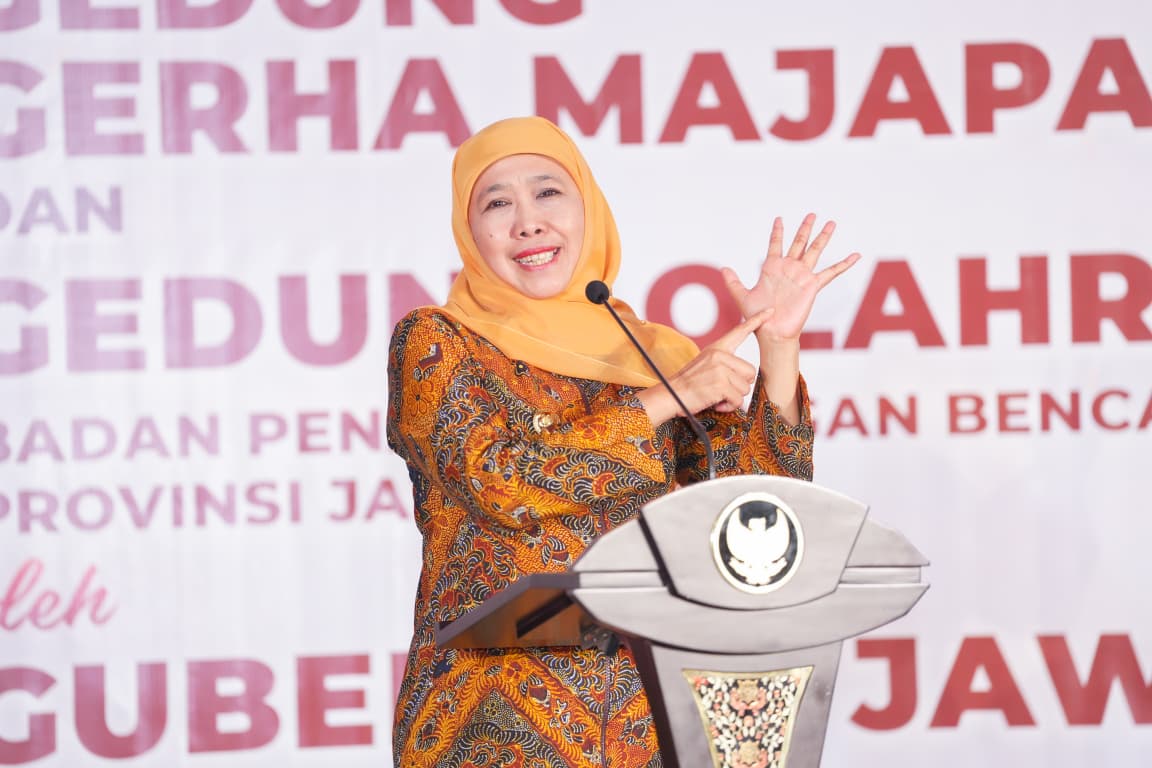 Gubernur Khofifah Resmikan Gedung Gerha Majapahit dan GOR BPBD Jatim, Perkuat Logistik Kebencanaan Sistem Digital FIFO