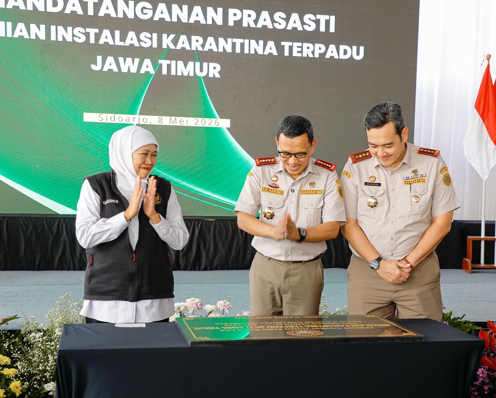 Gubernur Khofifah dan Kepala Badan Karantina RI Resmikan Karantina Terpadu Jatim Pertama di Indonesia