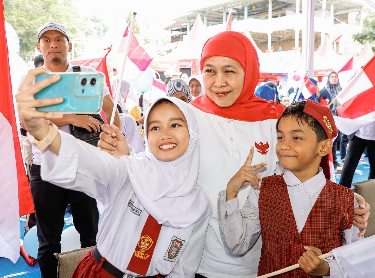 Wujud Upaya Lindungi Ekosistem Anak di Ruang Digital, Gubernur Khofifah dan Menteri PPPA Luncurkan Gerakan Perisai Anak Jawa Timur
