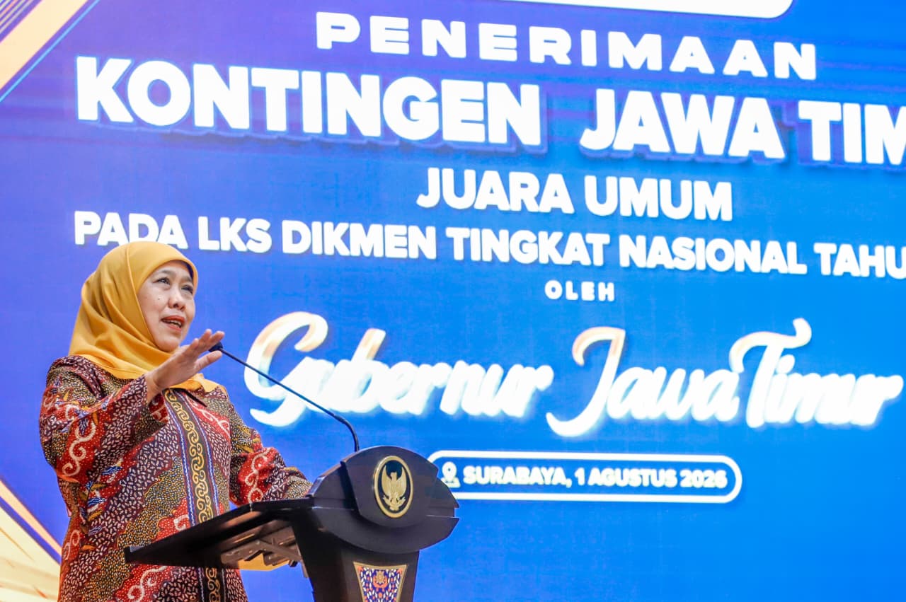 Jatim Kembali Juara Umum LKS Nasional 2026 Keempat Kali, Gubernur Khofifah: Bukti Jatim Barometer Vokasi Nasional