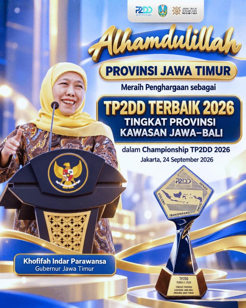TP2DD Jatim Sabet Penghargaan Provinsi Terbaik seJawa Bali, Gubernur Khofifah Pastikan Digitalisasi Bermanfaat Besar