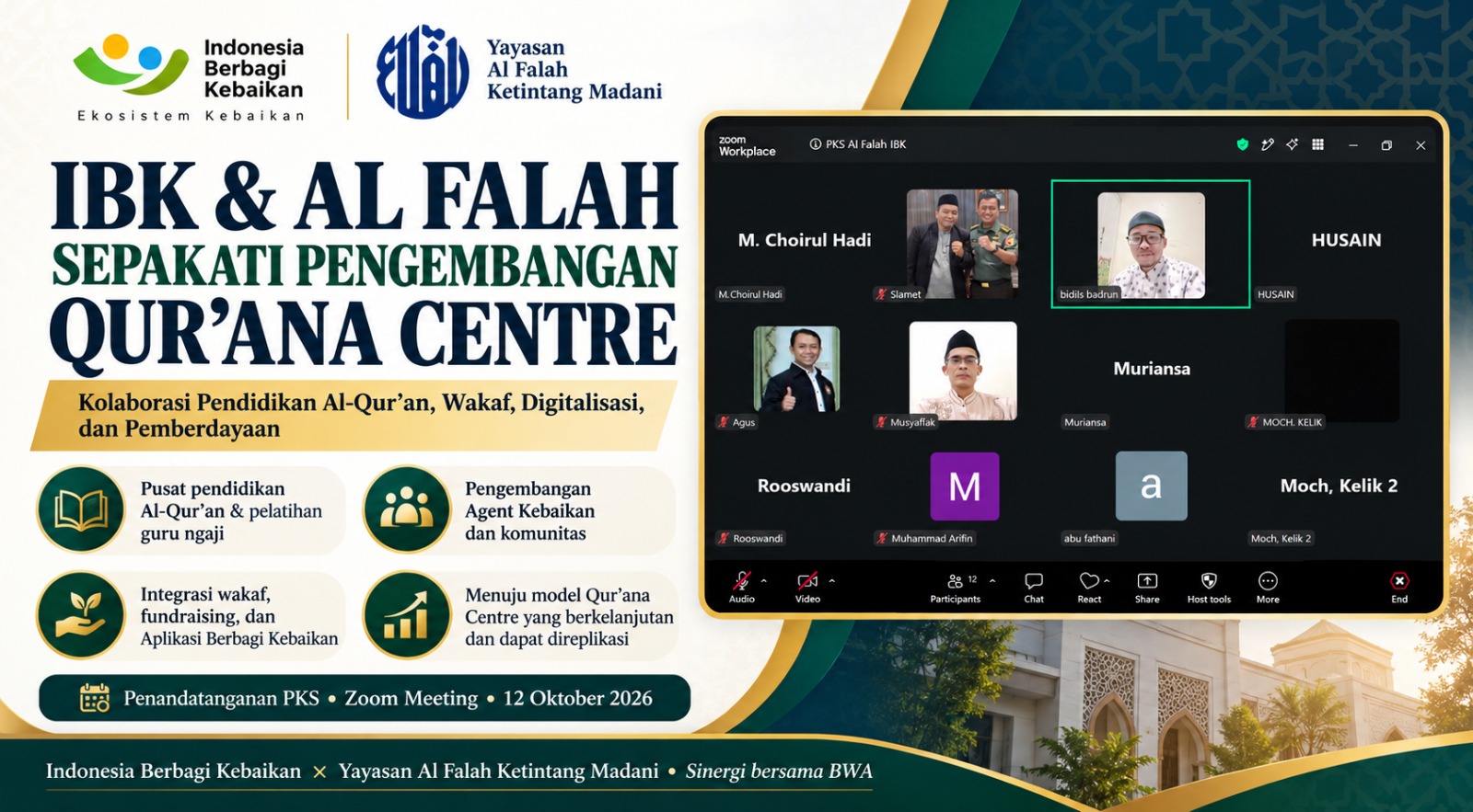 IBK dan Yayasan Al Falah Sepakati Pengembangan Qurana Centre di Surabaya