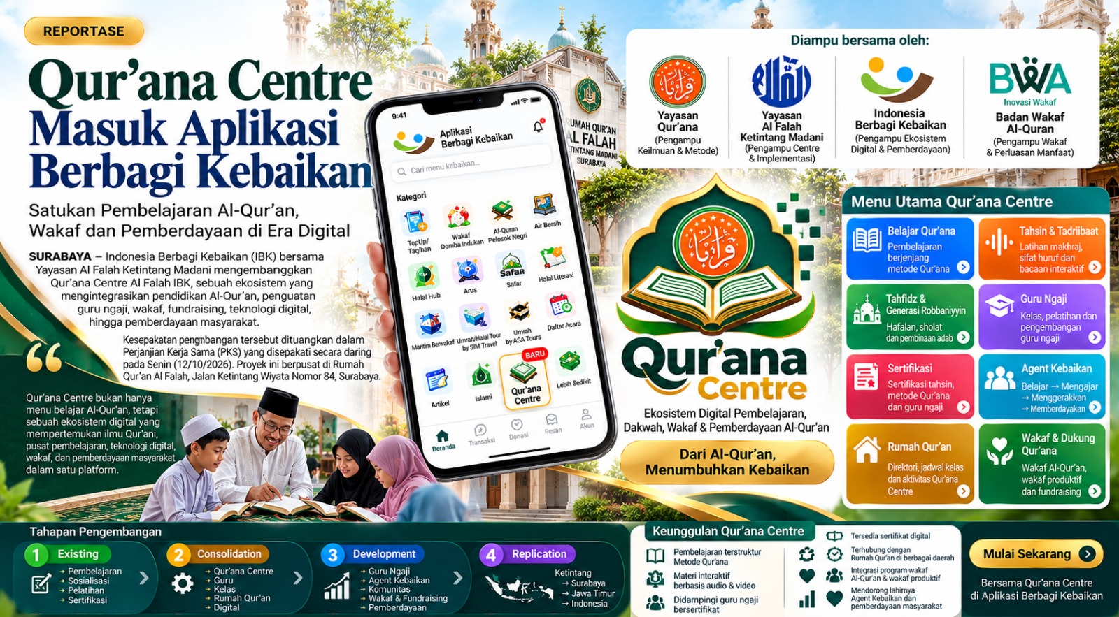 Qurana Centre Masuk Aplikasi Berbagi Kebaikan, Satukan Pembelajaran Al Quran, Wakaf dan Pemberdayaan